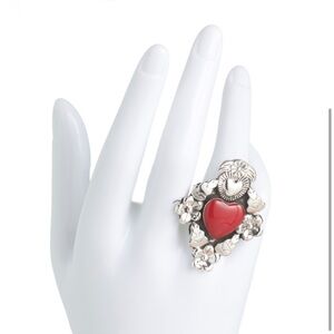 NWT ⚜️♥️⚜️ Seed & Sage Sterling Silver Red Jasper Sacred Heart Ring